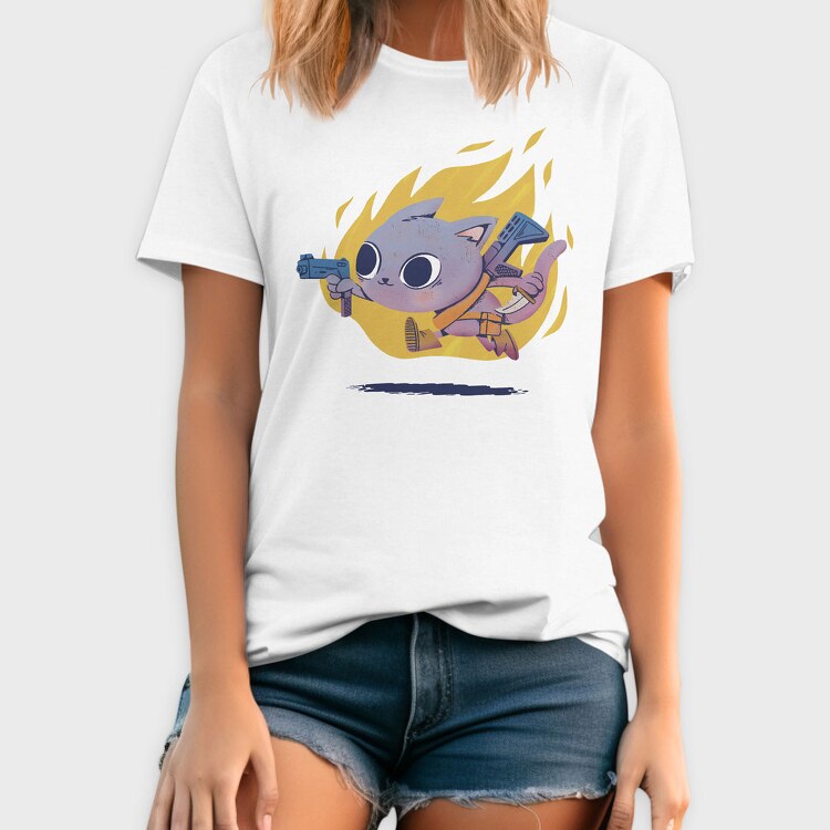 Armed Cute Cat, Tricou Barbati (Unisex)