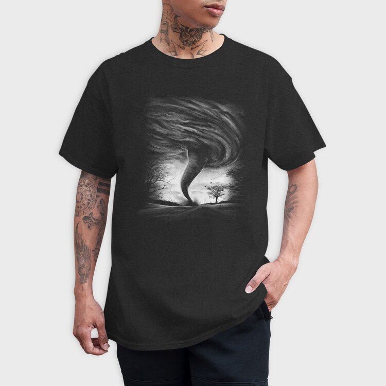 Tornado Monochrome, Tricou Barbati (Unisex)