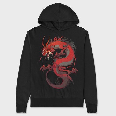 Chinese Dragon, Hanorac Oversize Barbati (Unisex)