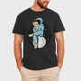 Astronaut Reading moon, Tricou Barbati (Unisex)