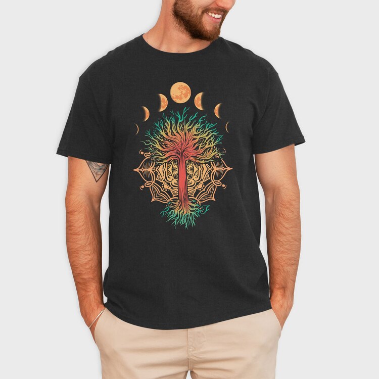 Tree Moonphases, Tricou Barbati (Unisex)