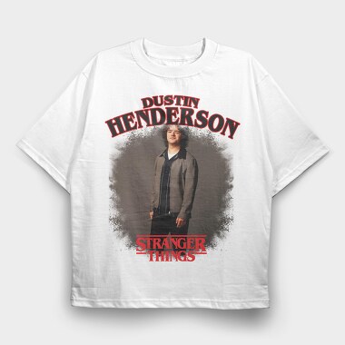 Dustin Halftone Stranger, Tricou Oversize Barbati (Unisex)