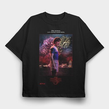 Fireworks Halftone Stranger, Tricou Oversize Barbati (Unisex)