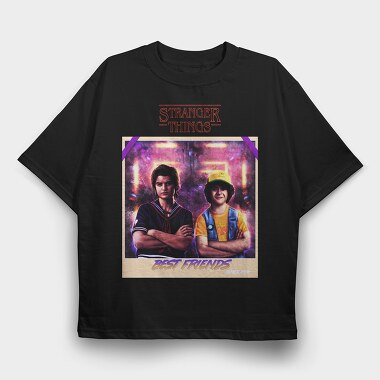 Stranger Things Best Friends, Tricou Oversize Barbati (Unisex)