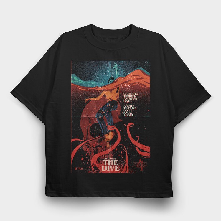 Stranger Things Dive, Tricou Oversize Barbati (Unisex)