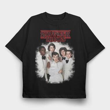 Stranger Things Group Vintage, Tricou Oversize Barbati (Unisex)