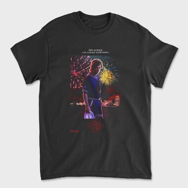 Stranger Things Halftone Fireworks, Tricou Barbati (Unisex)