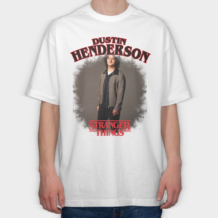 Dustin Halftone Stranger, Tricou Oversize Barbati (Unisex)