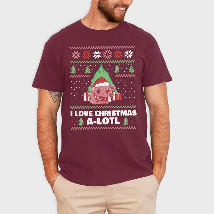 Axolotl Christmas, Tricou Barbati (Unisex)