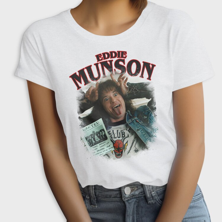 Eddie Munson Stranger Things Halftone, Tricou Femei