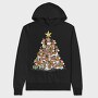 Christmas Tree Beagle, Hanorac Oversize Barbati (Unisex)