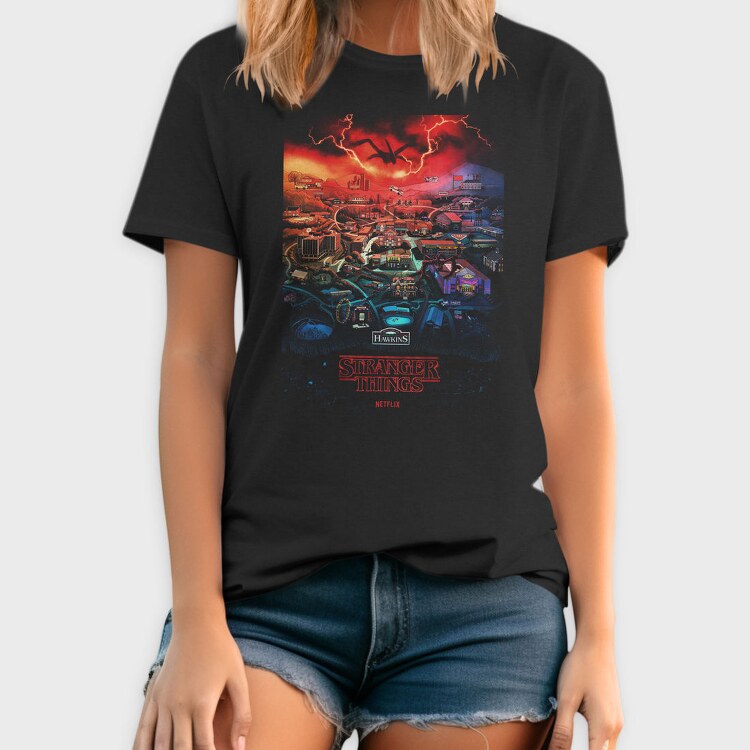 Stranger Things Hawkins, Tricou Barbati (Unisex)