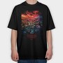 Stranger Things Hawkins, Tricou Oversize Barbati (Unisex)
