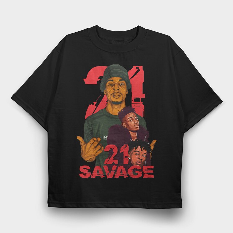 19108 21 Savage Rap, Tricou Oversize Barbati (Unisex)