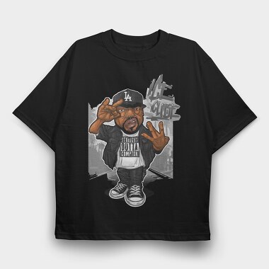 19136 Ice Cube Gangster Compton, Tricou Oversize Barbati (Unisex)