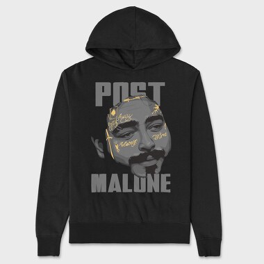 19153 Post Malone Tattoo, Hanorac Oversize Barbati (Unisex)