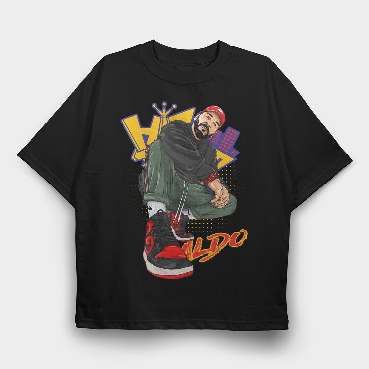 19158 Rapper Crown Sneakers, Tricou Oversize Barbati (Unisex)