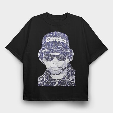 19159 Rapper Face Geometric, Tricou Oversize Barbati (Unisex)