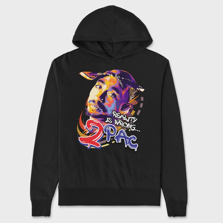 19173 Thug Life 2Pac, Hanorac Oversize Barbati (Unisex)