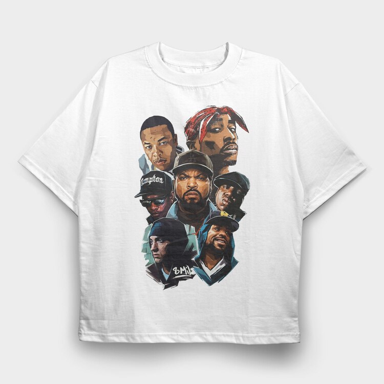 19178 Thug Life Rappers, Tricou Oversize Barbati (Unisex)