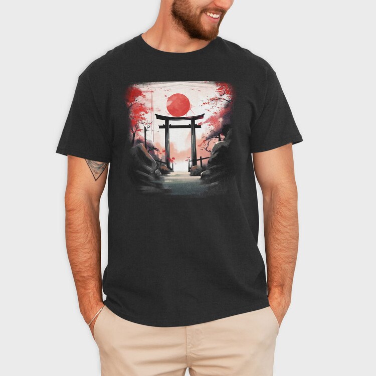 Japanese Gate Moon, Tricou Barbati (Unisex)