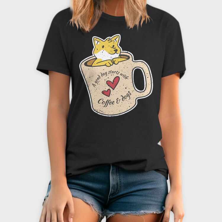 Coffee and Dogs, Tricou Barbati (Unisex)
