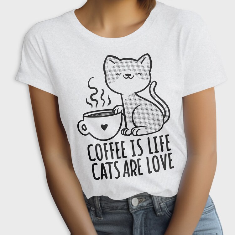 Coffee Cat Love, Tricou Femei