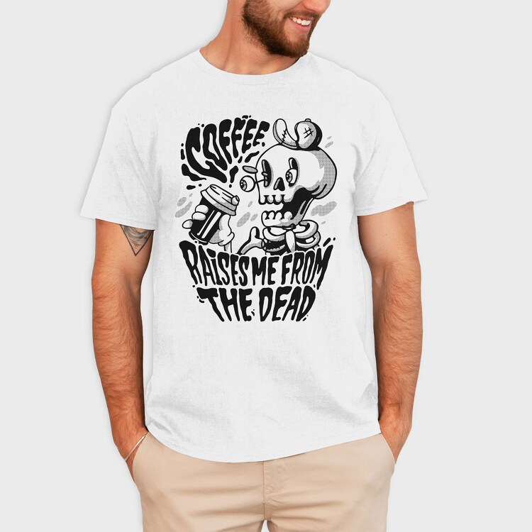 Coffee Raises Me Fro the Dead, Tricou Barbati (Unisex)