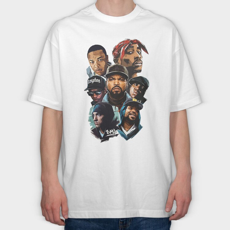 19178 Thug Life Rappers, Tricou Oversize Barbati (Unisex)