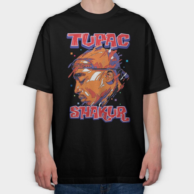 19182 Tupac Shakur, Tricou Oversize Barbati (Unisex)