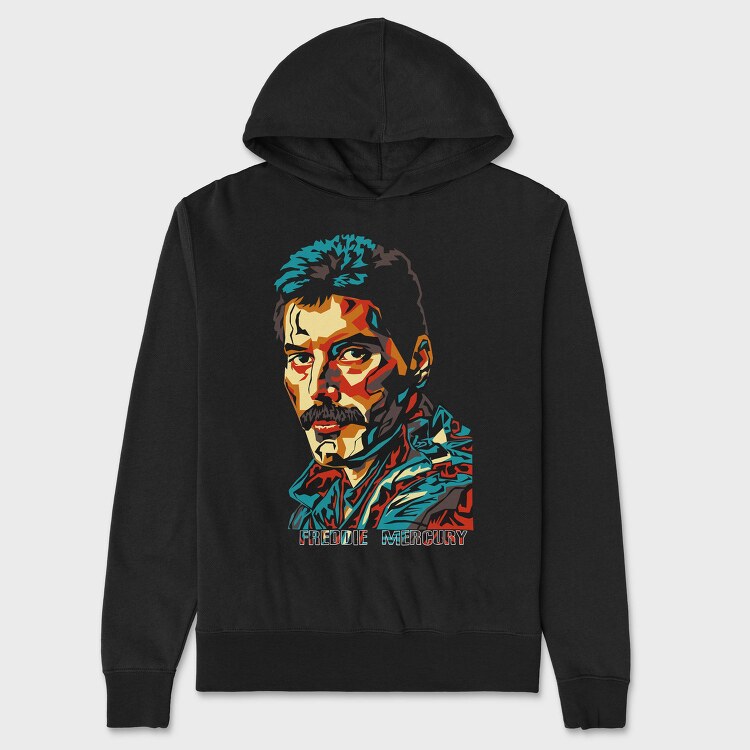 FREDDIE MERCURy Face Art, Hanorac Oversize Barbati (Unisex)