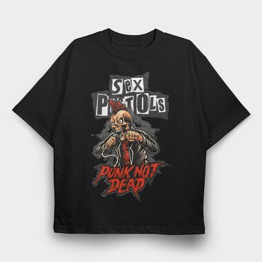 SEX PISTOLS Punk Not Dead, Tricou Oversize Barbati (Unisex)