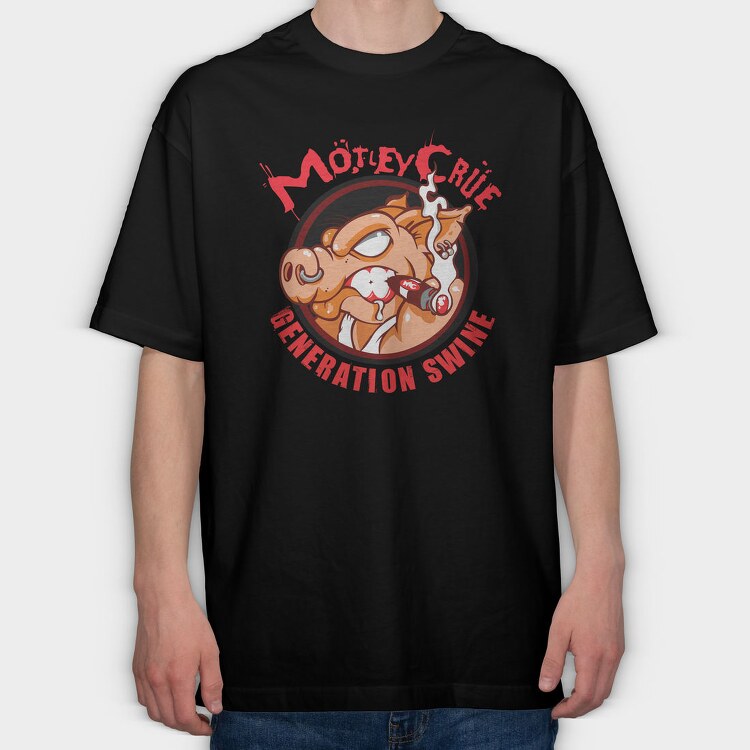 MOTLEY CRUE Generation Swine, Tricou Oversize Barbati (Unisex)