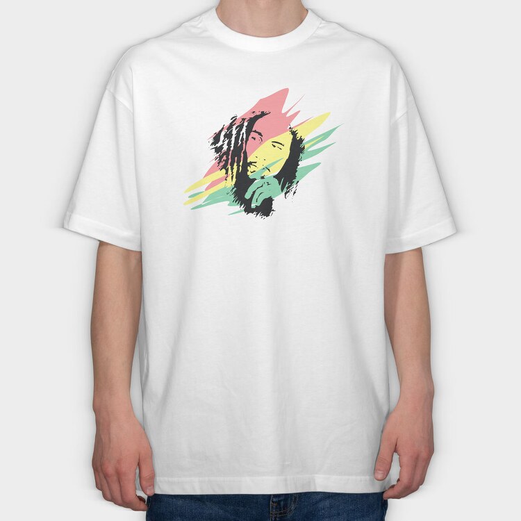 BOB MARLEY Art2, Tricou Oversize Barbati (Unisex)