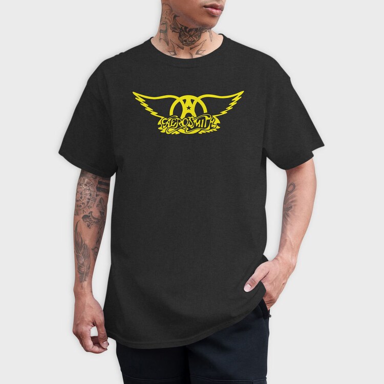 AEROSMITH Logo Name Art, Tricou Barbati (Unisex)