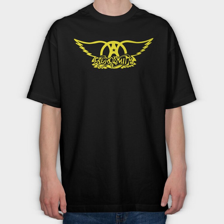 AEROSMITH Logo Name Art, Tricou Oversize Barbati (Unisex)