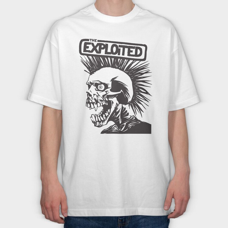 THE EXPLOITED B&W, Tricou Oversize Barbati (Unisex)