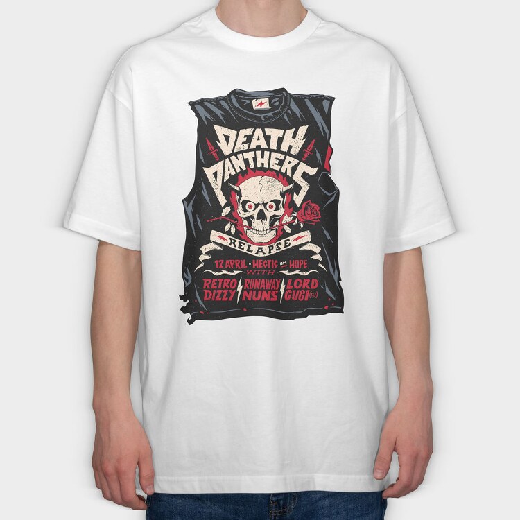 DEATH PANTHERS, Tricou Oversize Barbati (Unisex)