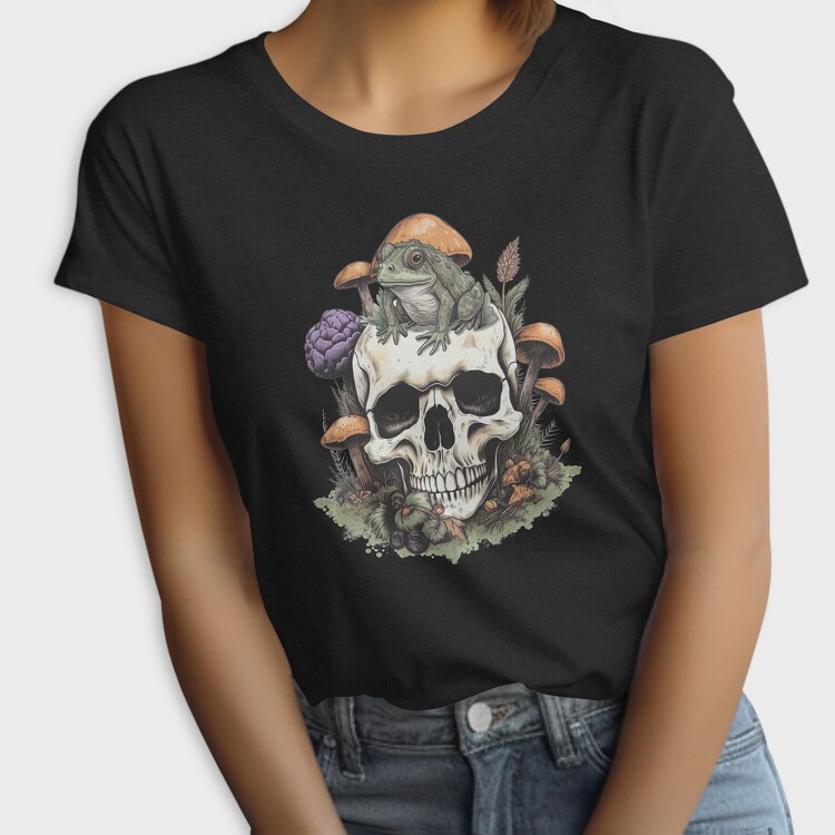 Cottagecore Frog Skull, Tricou Femei