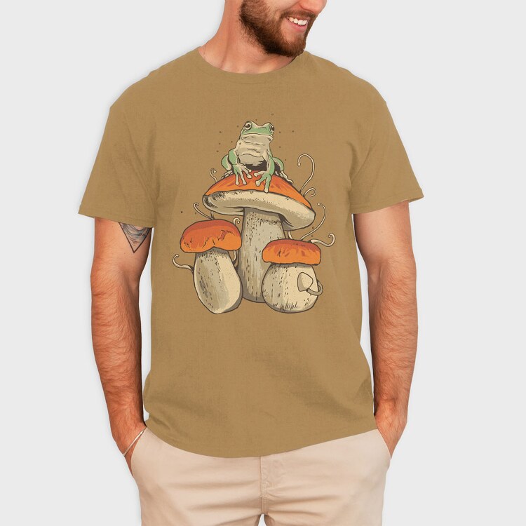 Cottagecore Mushroom Frog, Tricou Barbati (Unisex)