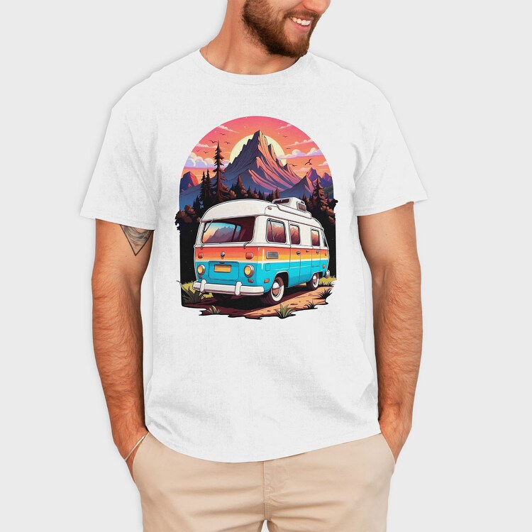 Vintage Bus, Tricou Barbati (Unisex)