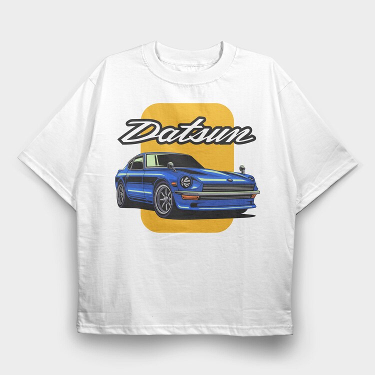 Datsun Blue Car Art, Tricou Oversize Barbati (Unisex)