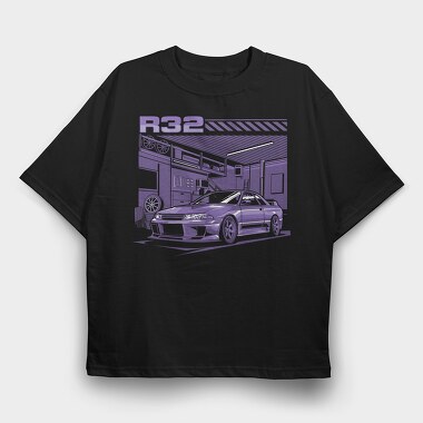R32 Gtr Garage Purple, Tricou Oversize Barbati (Unisex)