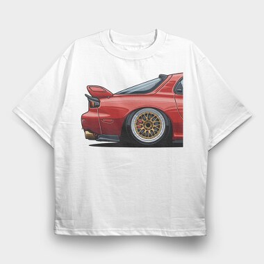 Red Car Modern Stance Fast Mod, Tricou Oversize Barbati (Unisex)