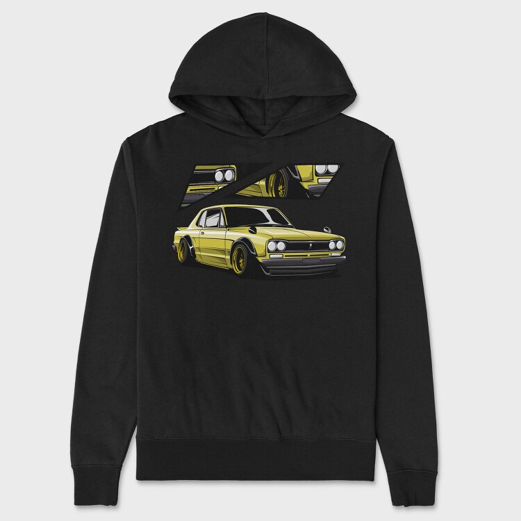 Yellow Nissan 240Sx Stance Fast, Hanorac Oversize Barbati (Unisex)