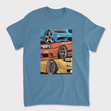 Sports Cars Stance Red Blue Orange, Tricou Barbati (Unisex)