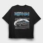 Sideways Drift Car Smoke, Tricou Oversize Barbati (Unisex)