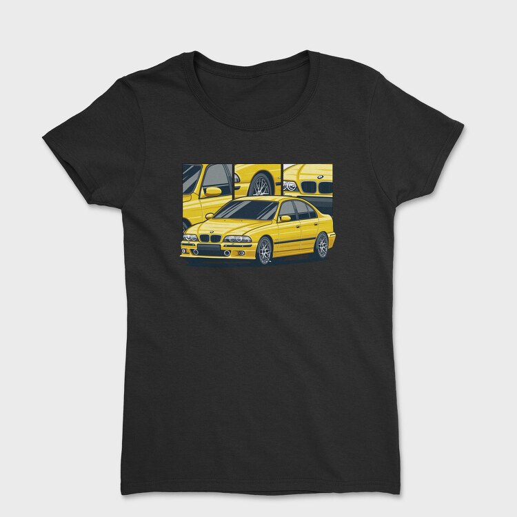 Yellow Bmw 5 Series Fast Mod, Tricou Femei
