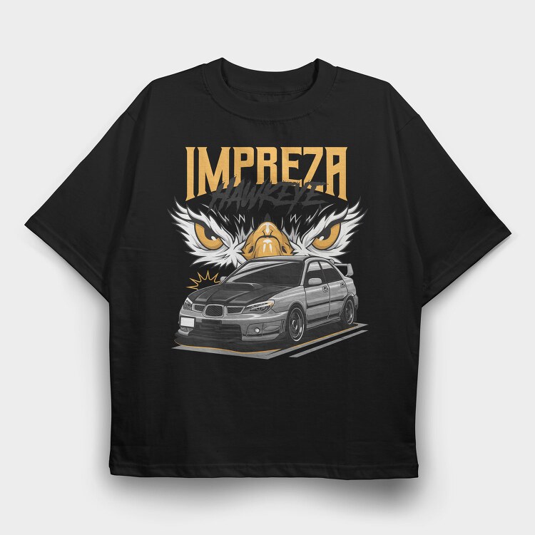 Silver Wrx Hawk Eyes Stance, Tricou Oversize Barbati (Unisex)