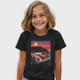 Coastal Vintage Car Cruise Red Sunset Sailboats, Tricou Copii